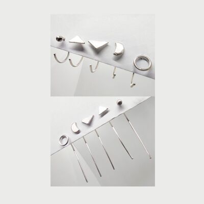 SOLD INDIVIDUALLY Mismatch Silver Stud Earring Mix or Match Unisex Earring Friendship Gift Ideas