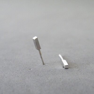 Orecchini a barra d'argento quadrati, borchie geometriche moderne unisex per adolescenti
