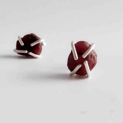 July Birthstone Stud Earrings  Red Ruby Earrings for Her, Gemstone Jewelry Gifts