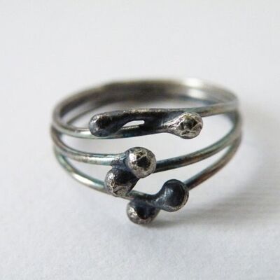 Silber Streichholz Ring Sterling Silber Moderner Ring handgeschmiedeter minimalistischer Schmuck von SteamyLab