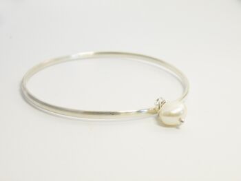 Bracelet en argent sterling 2,5 mm avec breloque perle, bracelet de perles empilables Hardwear, cadeau pour femme, pierre de naissance de juin faite à la main par SteamyLab 2