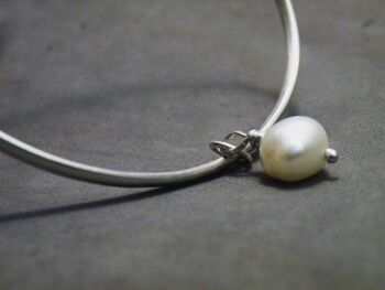 Bracelet en argent sterling 2,5 mm avec breloque perle, bracelet de perles empilables Hardwear, cadeau pour femme, pierre de naissance de juin faite à la main par SteamyLab 3