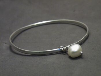 Bracelet en argent sterling 2,5 mm avec breloque perle, bracelet de perles empilables Hardwear, cadeau pour femme, pierre de naissance de juin faite à la main par SteamyLab 5