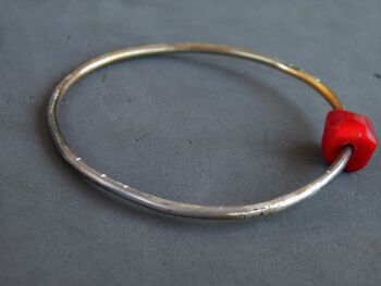 Collection Sicilia, édition limitée, bracelet en corail rouge en argent sterling oxydé, bracelet en corail rustique par Steamylab 3