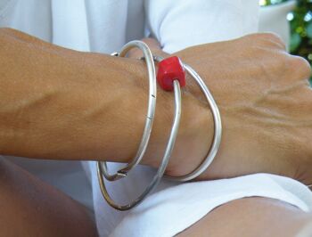 Collection Sicilia, édition limitée, bracelet en corail rouge en argent sterling oxydé, bracelet en corail rustique par Steamylab 5
