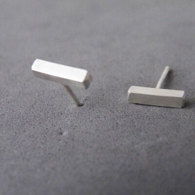 Pendientes de tuerca de plata de ley Pendientes de barra Pendientes geométricos Pendientes minimalistas de SteamyLab