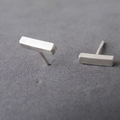 Sterling Silver Stud Earrings Bar Earring Geometric Studs Minimalist Earrings by SteamyLab