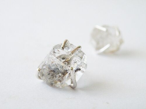 Herkimer Diamonds Stud Earrings, Silver Back Posts Women Studs, Wife Jewelry Gifts, Mom's Earrings
