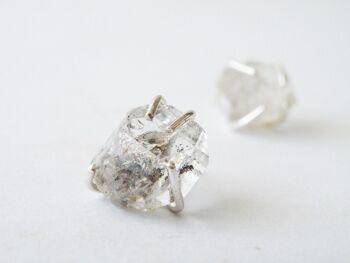Herkimer Diamonds Stud Boucles d'oreilles, Silver Back Posts Femme Studs, Cadeaux de bijoux pour femme, Boucles d'oreilles de maman 1