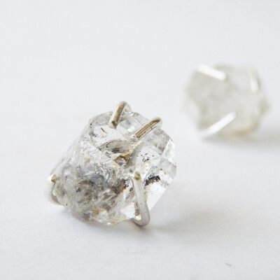 Herkimer Diamonds Stud Earrings, Silver Back Posts Women Studs, Wife Jewelry Gifts, Mom's Earrings