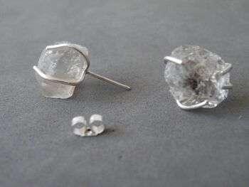 Herkimer Diamonds Stud Boucles d'oreilles, Silver Back Posts Femme Studs, Cadeaux de bijoux pour femme, Boucles d'oreilles de maman 2