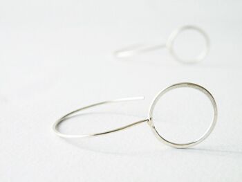 Boucles d'oreilles cercle en argent sterling Boucles d'oreilles géométriques Boucles d'oreilles pleine lune Design minimaliste par SteamyLab 1