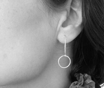 Boucles d'oreilles cercle en argent sterling Boucles d'oreilles géométriques Boucles d'oreilles pleine lune Design minimaliste par SteamyLab 3