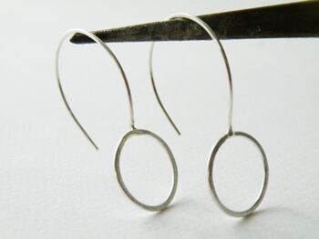 Boucles d'oreilles cercle en argent sterling Boucles d'oreilles géométriques Boucles d'oreilles pleine lune Design minimaliste par SteamyLab 4