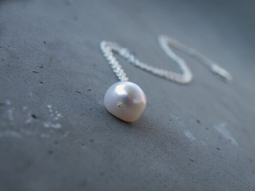 Bridesmaid Necklace Fresh Water Pearl Pendant Necklace Wedding Jewelry Sterling Silver Chain Pearl Necklace Bride Jewelry by SteamyLab