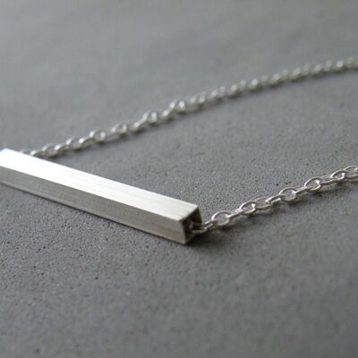 Minimale Sterling Silber Bar Halskette Horizontale Quadratische Stange Moderne Geometrische Halskette Feminin Schmuck von SteamyLab