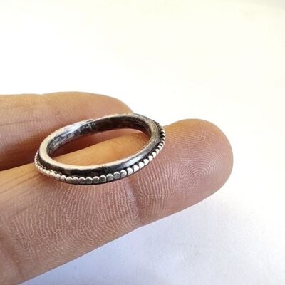 Antik Finish Sterling Silber Ring, Boho Ehering für Sie und Ihn, Schmuck Geschenkideen Männer und Frauen
