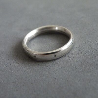 Anello di nozze uomo, anello di fidanzamento per lui, anello d'argento a fascia unisex
