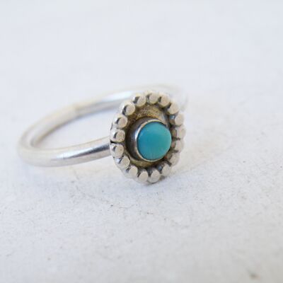 Cabochon Boho Turquoise Ring, December Birthstone Jewelry, Handmade Gipsy Turquoise Ring for Her, Women Jewelry Gifts