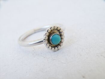 Cabochon Boho Turquoise Ring, Décembre Birthstone Jewelry, Handmade Gipsy Turquoise Ring for Her, Women Jewelry Gifts 1