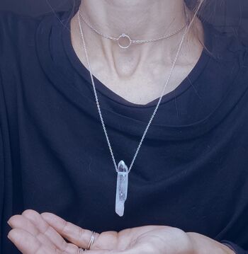 Collier pendentif Boho Quartz clair, bijoux Chakra, cadeaux significatifs pour les femmes 2