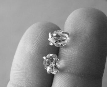 Herkimer Diamonds Stud Boucles d'oreilles en argent sterling Back Posts Boucles d'oreilles en pierre brute par SteamyLab 4