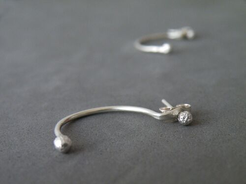 Orecchini con rivestimento in argento, orecchini moderni e versatili con sfere e sfere, gioielli da donna