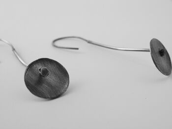 Boucles d'oreilles pendantes en argent sterling oxydé Urban Circle, boucles d'oreilles industrielles pour femmes 5