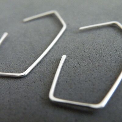 Aretes de plata modernos, ideas de regalos de joyería minimalista urbana