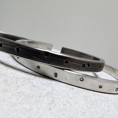 Robustes 4,8 mm Sterlingsilber-Armband, Geschenkidee für Männer, robustes offenes Unisex-Armband, Silber-Finish, oxidiertes Finish, EINZELN VERKAUFT