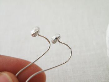 Boucles d'oreilles pépite en argent sterling, boucles d'oreilles longues pour femmes, idées de cadeaux de bijoux 4