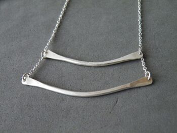 Collier Smile barres d'argent fines chaîne en argent sterling bijoux modernes minimalistes par Steamylab 2