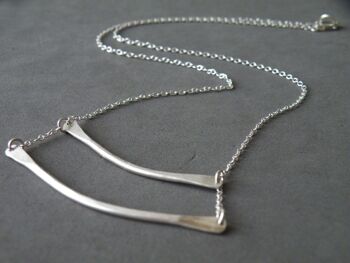 Collier Smile barres d'argent fines chaîne en argent sterling bijoux modernes minimalistes par Steamylab 5