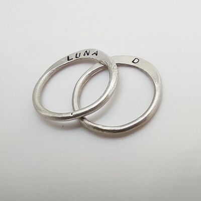 Organischer Silber Stapelring Sterling Silber Bandring Grobe Textur Handgegossener Ring Minimalistischer Ring von Steamylab