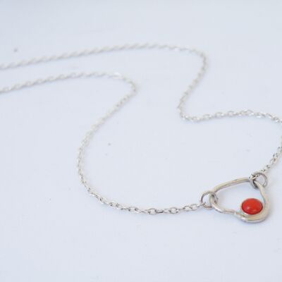 Dainty Heart Coral Necklace, Women's Necklace, Gift Ideas for Loved Ones