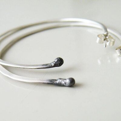 Sterling Silver Hoops Earrings, Open Hoops Gipsy Boho Hoops, Earrings Gift Ideas Women