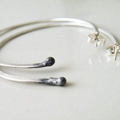 Sterling Silver Hoops Earrings, Open Hoops Gipsy Boho Hoops, Earrings Gift Ideas Women