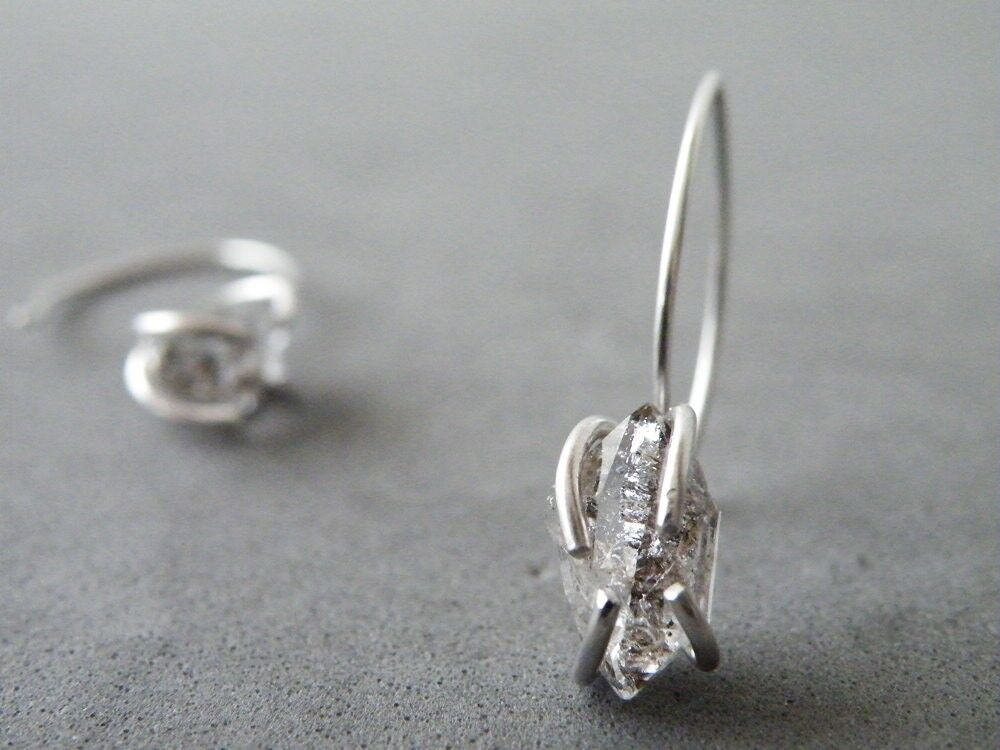 Herkimer Diamanten Ohrringe Sterling Silber Ohrringe Zen Schmuck von SteamyLab