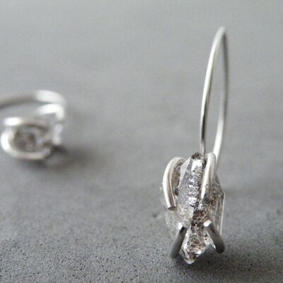Herkimer Diamonds Earrings Sterling Silver Dangle Earrings Zen Jewelry by SteamyLab