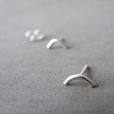 Dainty Geometric Silver Studs, Every day Wear Jewelry,  Earrings Gift Ideas