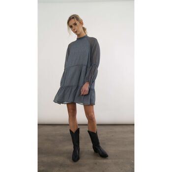 Robe détail manches, robe midi fluide et large 1