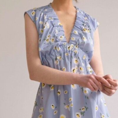 Floral midi dress with v-neckline