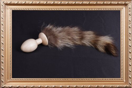 OACHKATZLSCHWOAF || Waschbär Raccoon || Furry Tail Anal Plug || handmade by Holz-Knecht.at - Ahorn