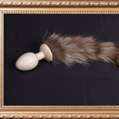 OACHKATZLSCHWOAF || Raccoon Raccoon || Furry Tail Butt Plug || handmade by Holz-Knecht.at - maple