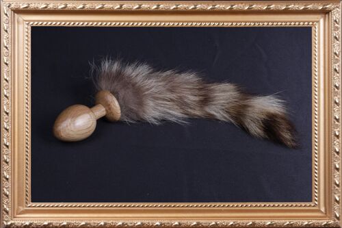 OACHKATZLSCHWOAF || Waschbär Raccoon || Furry Tail Anal Plug || handmade by Holz-Knecht.at - Eiche