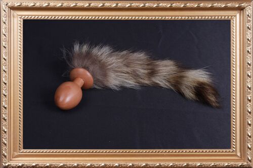 OACHKATZLSCHWOAF || Waschbär Raccoon || Furry Tail Anal Plug || handmade by Holz-Knecht.at - Birne