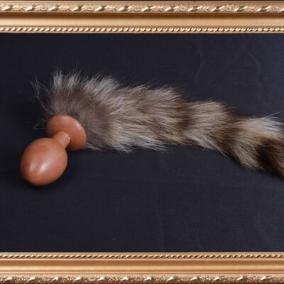 OACHKATZLSCHWOAF || mapache mapache || Tapón anal de cola peluda || hecho a mano por Holz-Knecht.at - pera