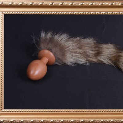 OACHKATZLSCHWOAF || Raccoon Raccoon || Furry Tail Butt Plug || handmade by Holz-Knecht.at - pear