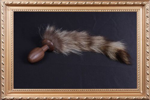 OACHKATZLSCHWOAF || Waschbär Raccoon || Furry Tail Anal Plug || handmade by Holz-Knecht.at - Nuss