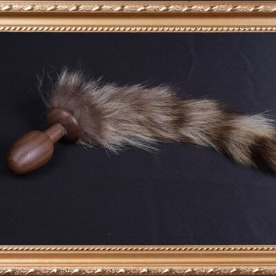 OACHKATZLSCHWOAF || mapache mapache || Tapón anal de cola peluda || hecho a mano por Holz-Knecht.at - nuez